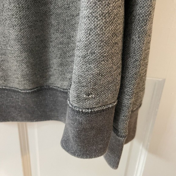 Abercrombie & Fitch Hoodie Gray Muscle Fit Distressed Pullover Size Small Patch - Picture 6 of 7
